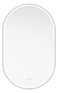 EBS Emilia Zrcadlo oválné 50x80 cm s LED osvětlením, ocelově šedá