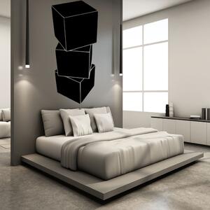 Živá Zeď Samolepka Kostky 3D Barva: černá, Velikost: 60 x 27 cm