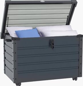 Outsunny zahradní box, úloný box na kolekách, zahradní truhla se zámkem, edá