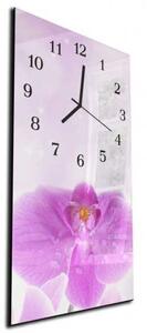 Nástěnné hodiny orchidej 30x60cm XIV - plexi
