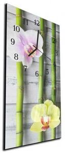 Nástěnné hodiny orchidej 30x60cm X - plexi