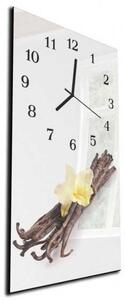 Nástěnné hodiny vanilka a květ orchidej 30x60cm - plexi