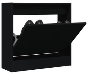 Botník, výklopný, kompozitní dřevo, 57x60x21 cm, černá, Dekorino BB20260034
