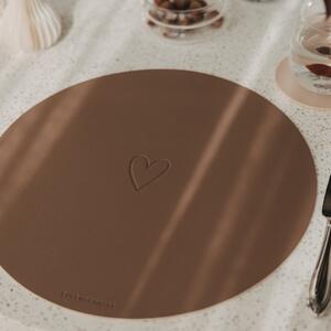 Oboustranné prostírání Heart Brown Ø 35 cm