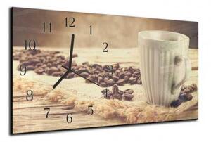 Nástěnné hodiny káva 30x60cm XVII - plexi
