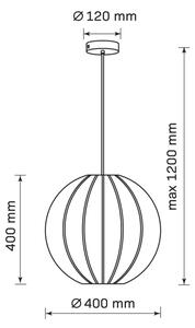 Lustr na lanku SENSAI 1xE27/20W/230V pr. 40 cm béžová