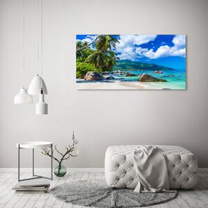 Foto obraz sklo tvrzené Seychely pláž osh-98176668