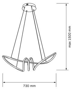 LED Lustr na lanku FLAVIA LED/44W/230V černá