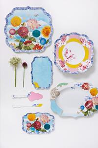 Pip Studio Royal Multi čtvercový porcelánový talíř 38cm, barevný (krásně zdobený porcelánový talíř)