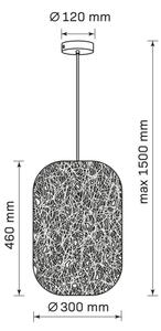 Lustr na lanku ELLEN 1xE27/20W/230V pr. 30 cm antracit