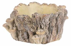 Obal betonový - pařez s houbami, 18 x 14 x 9 cm, 18 cm
