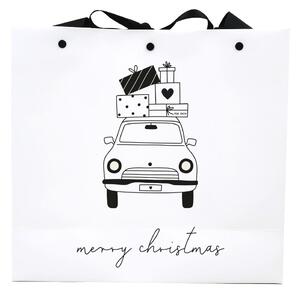 Vánoční dárková taška Christmas Car 26 × 28 cm