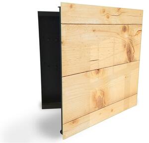 Glasdekor skříňka na klíče - surové přírodní dřevo - Levé / Černá