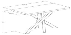 Majstrštych Jídelní stůl Moták - designový industriální nábytek velikost stolu (D x Š): 160 x 90 (cm)