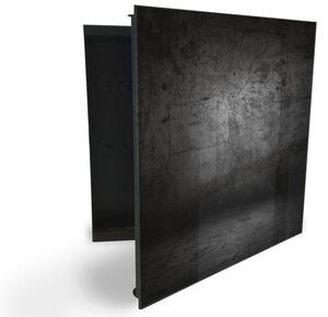 Glasdekor skříňka na klíče - tmavá stěna beton - Levé / Černá