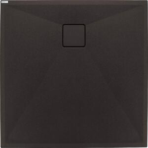 Deante Correo, čtvercová granitová sprchová vanička 80x80x3, 5 cm, černá matná, DEA-KQR_N42B