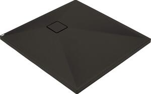Deante Correo, čtvercová granitová sprchová vanička 80x80x3, 5 cm, černá matná, DEA-KQR_N42B
