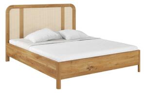Dvoulůžková postel z dubového dřeva 160x200 cm v přírodní barvě Harmark – Skandica