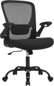 SONGMICS Kancelářská židle se síťovinou - černá - 66x99-107x60 cm