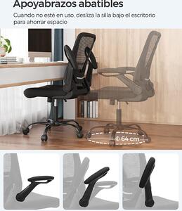 SONGMICS Kancelářská židle se síťovinou - černá - 66x99-107x60 cm