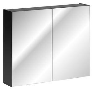 CMD Via Domo - Koupelnová skříňka se zrcadlem Santa Fe Black - černá - 80x65x17 cm
