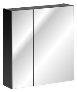 CMD Via Domo - Koupelnová skříňka se zrcadlem Santa Fe Black - černá - 60x65x17 cm