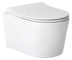 Cerano Puerto, WC mísa Rimless 500x350x290 mm + WC deska se zpomalovacím mechanismem Sedile, bílá lesklá, CER-CER-417848
