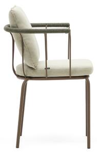 Zelená/béžová kovová zahradní židle Salguer – Kave Home