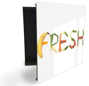 Glasdekor skříňka na klíče - Fresh ovoce a zelenina - Pravé / Černá