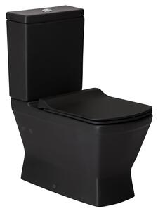 CERANO - Rimless WC kombi Loreto s nádržkou, spodní/zadní odpad - černá