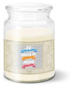 Sablio Svíčka Žij, Směj se, Miluj - 500 g