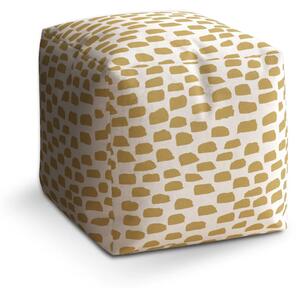 Sablio Taburet Cube Zlaté tahy štětcem - 40x40x40 cm