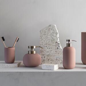 Růžová keramická WC štětka Lotus – Mette Ditmer Denmark