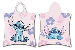 Světle růžové bavlněné dětské pončo Lilo and Stitch – Jerry Fabrics