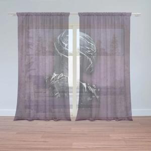 Sablio Záclony BLACK PANTHER z profilu Fialový mlhavý: 2ks 150x250cm