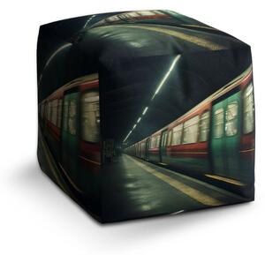 Sablio Taburet Cube Metro v tmavé stanici - 40x40x40 cm