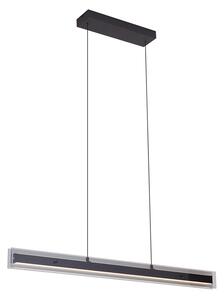 Moderní závěsné svítidlo černé s kouřovým sklem vč. LED Easylift - Catch