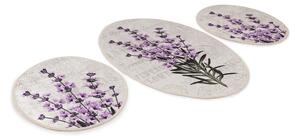 Fialovo-béžové koupelnové předložky v sadě 3 ks 60x100 cm Lavender – Foutastic