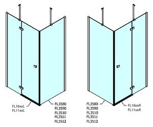 Polysan, FORTIS LINE sprchové dveře 800mm, čiré sklo, levé, FL1080L