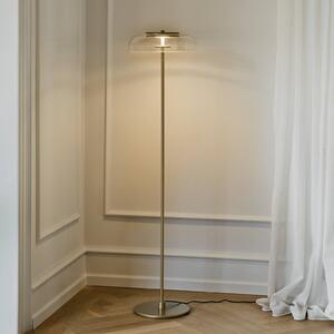 Nuura Aps LED stojací lampa Blossi, výška 120 cm, zlatá/čirá, stmívatelný, Mosaz / zlato, Obývací pokoj / jídelna, kov, Skandinávský