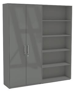 SKŘÍŇ NA ŠANONY, antracitová, vysoce lesklá antracitová, 168,8/185,6/33 cm MID.YOU - Online Only kancelářský nábytek, Online Only