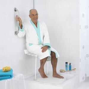 Ridder HANDICAP sklopné sedátko do sprchového koutu s podpěrou, bílá