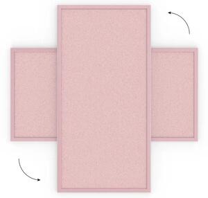 Allboards, korková tabule růžová barva korku 80x40 cm dřevěný rám lakovaný RŮŽOVÝ, TKPINK84P