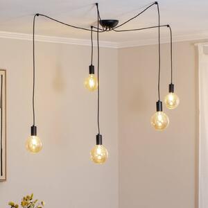 Nowodvorski Lighting Závěsné světlo Spider v černé barvě, pětilampové, stmívatelný, Černá, Obývací pokoj / jídelna, Moderní