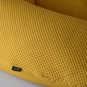GADEO Kojicí a relaxační polštář VAFLE, tmavě žlutá Výplň: špaldové slupky