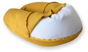 GADEO Kojicí a relaxační polštář VAFLE, tmavě žlutá Výplň: špaldové slupky