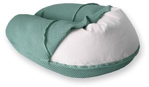 GADEO Kojicí a relaxační polštář VAFLE, šedo-zelená Výplň: PES kuličkové duté vlákno