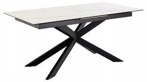 Actona Jídelní rozkládací stůl Irwine 168/210 cm bílý mramor/černý