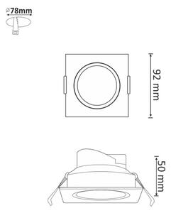 LED Podhledové svítidlo VENUS LED/7W/230V stříbrná hranaté