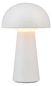 LED stolní lampa Lennon IP44, baterie, dim, bílá